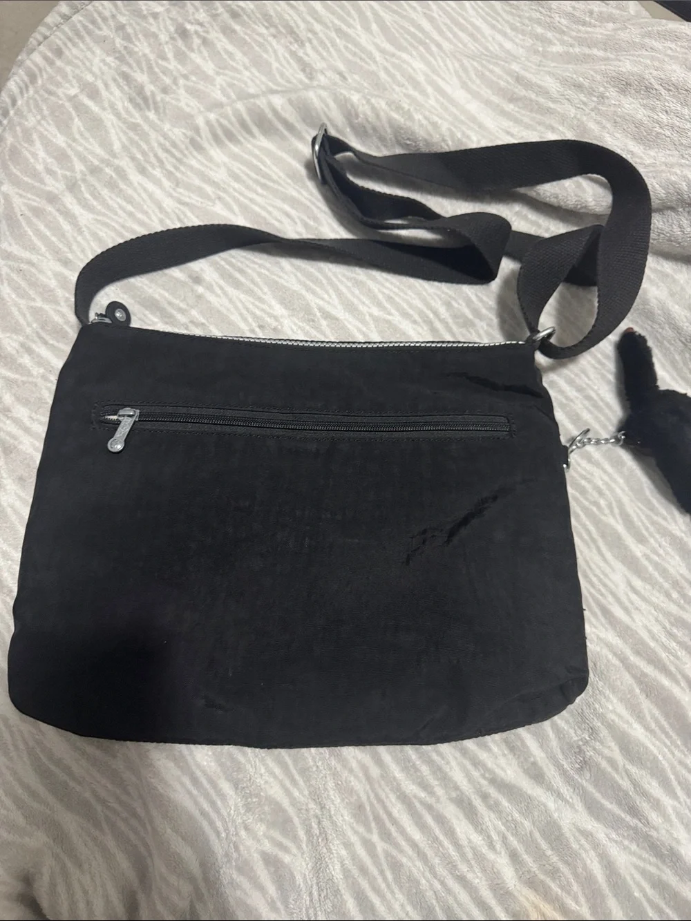 Kipling | Bags | Kipling Black Nylon Crossbody With Monkey Charm | Poshmark